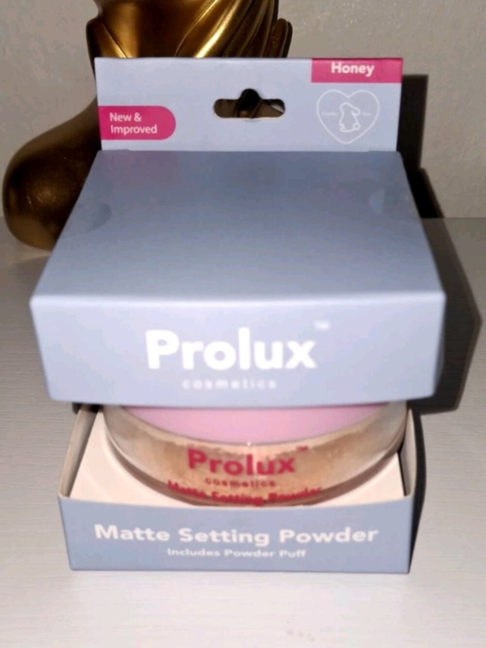 Prolux Matte Setting Powder w/ Puff Loose Face Powder New Sealed Honey
